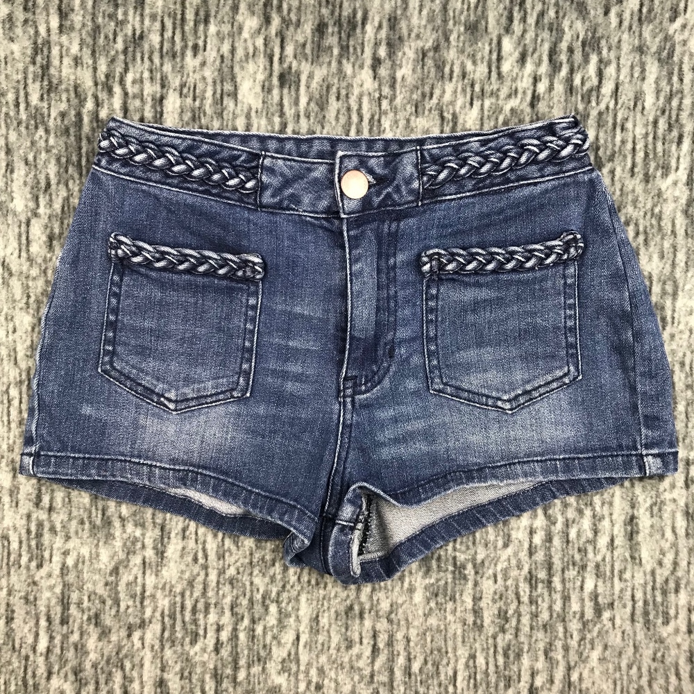 House of Harlow Braided High Rise Shorts 26